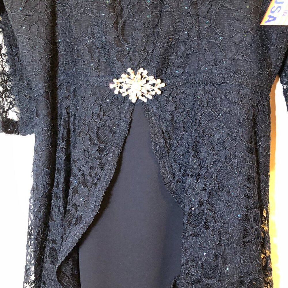 Ideas by Barbara Gown Style# 5825 NAVY BLUE Size M NWT - Picture 6 of 16